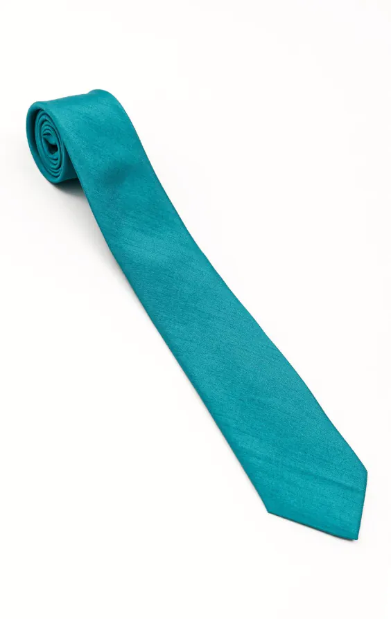 Turquoise Dupion Tie - photo 1