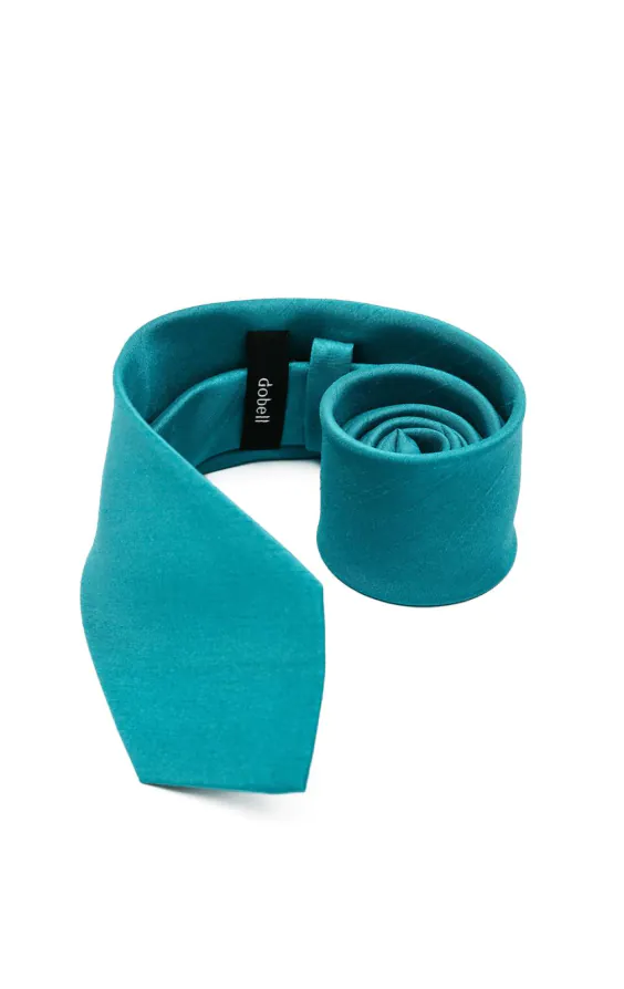 Turquoise Dupion Tie - photo 2