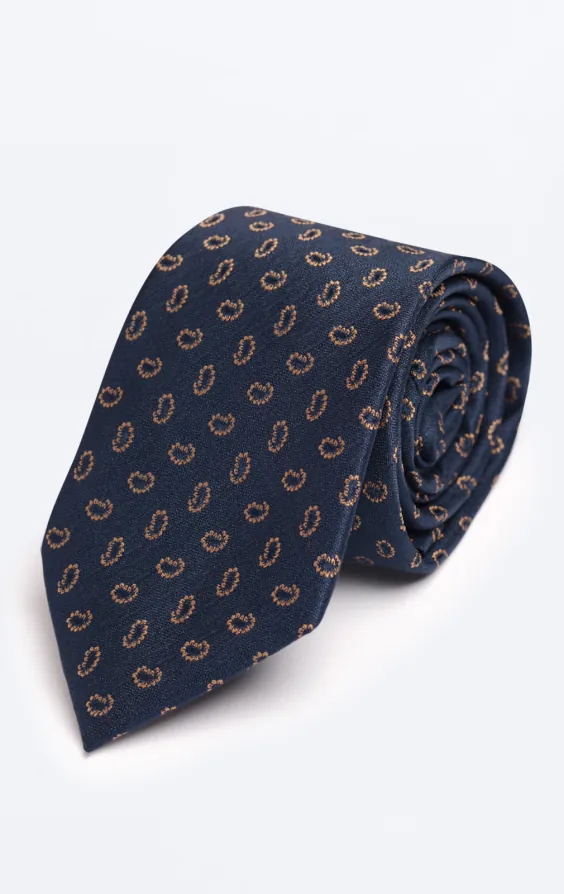 Navy Paisley Pattern Tie Navy Paisley Pattern Tie