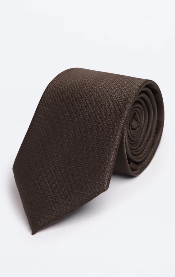 Brown Textured Tie Brown Textured Tie