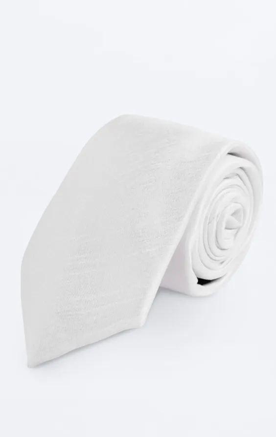 White Dupion Tie