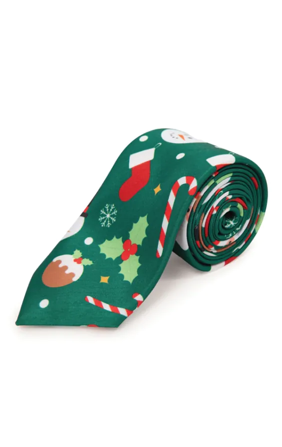 Santa & Friends Green Christmas Tie Santa & Friends Green Christmas Tie