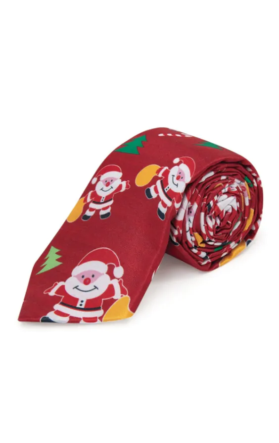 Happy Santa Claus Red Christmas Tie Happy Santa Claus Red Christmas Tie
