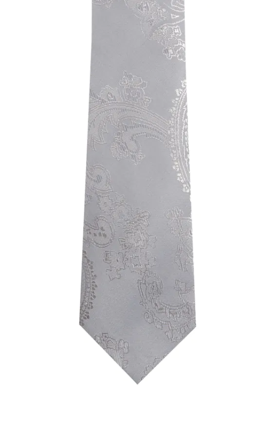 Boys Silver Paisley Tie - photo 1 Boys Silver Paisley Tie - photo 1
