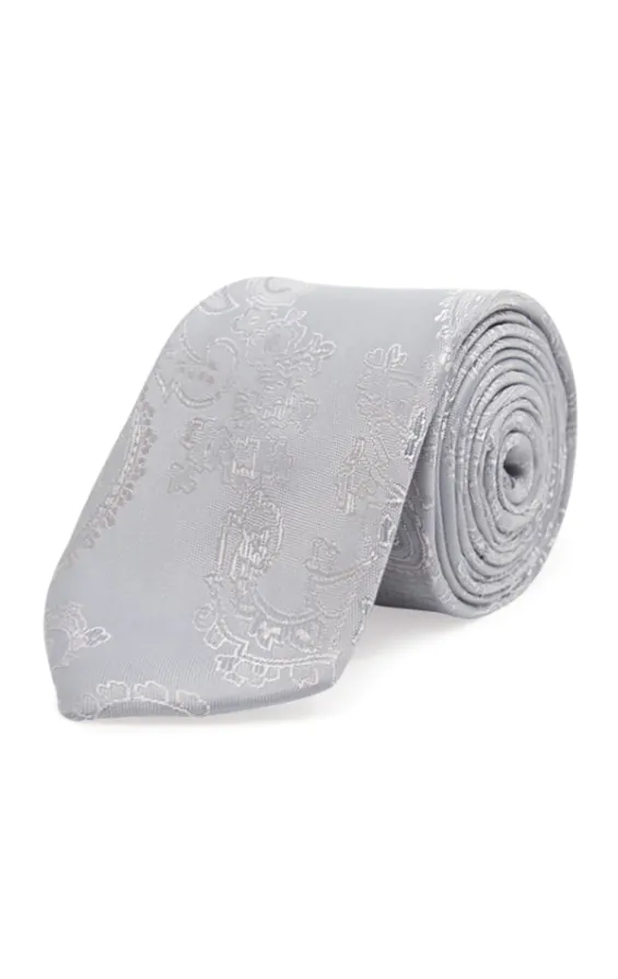 Boys Silver Paisley Tie Boys Silver Paisley Tie