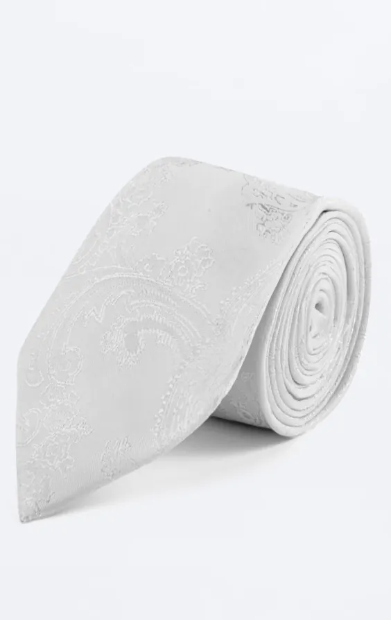 White Paisley Tie White Paisley Tie