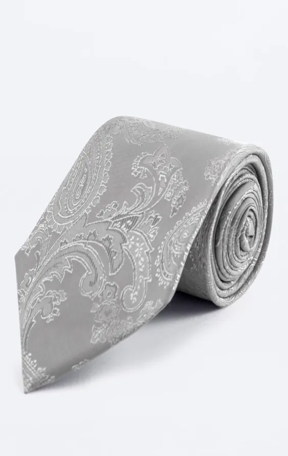 Silver Paisley Tie Silver Paisley Tie