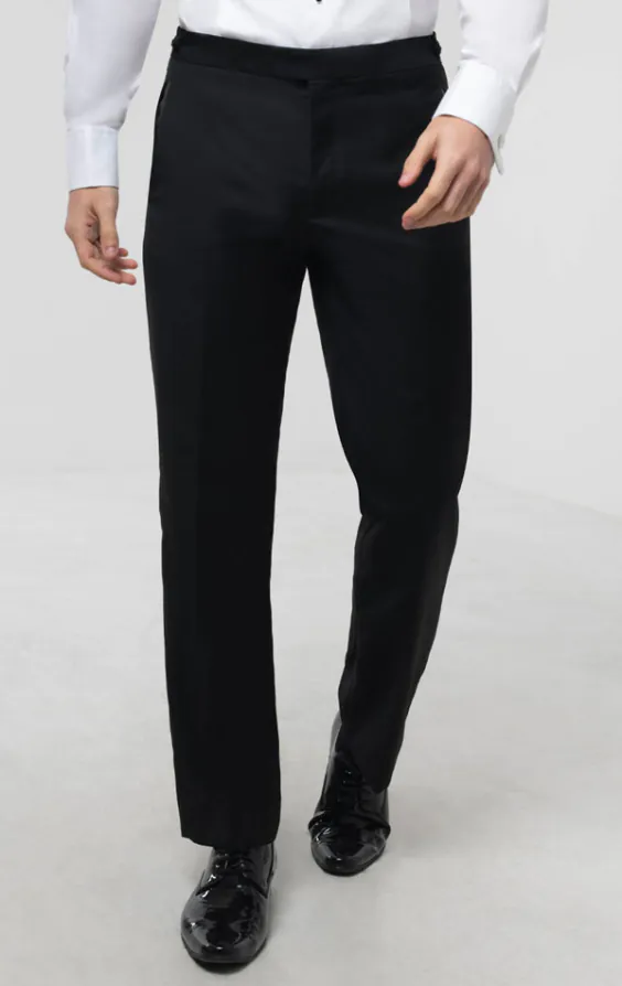 Black 100% Wool Tuxedo with Notch Lapel - photo 5