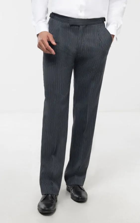 Dobell Black Grey Striped Morning Suit Trousers