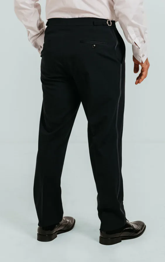 Navy Tuxedo Trousers with Satin Stripe - photo 2