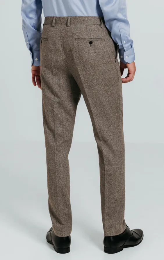 Brown Herringbone Tweed Suit Trousers - photo 2 Brown Herringbone Tweed Suit Trousers - photo 2