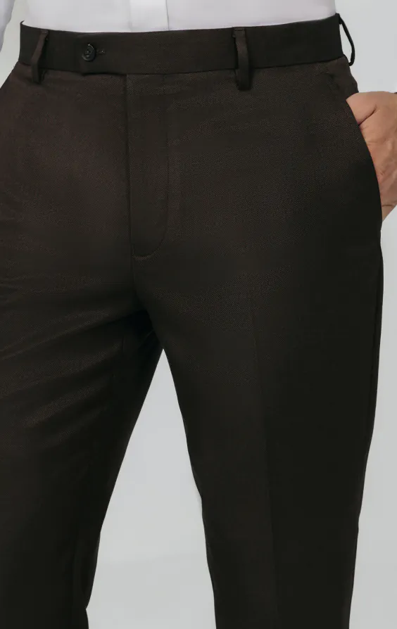 Brown Twill Suit Trousers - photo 1