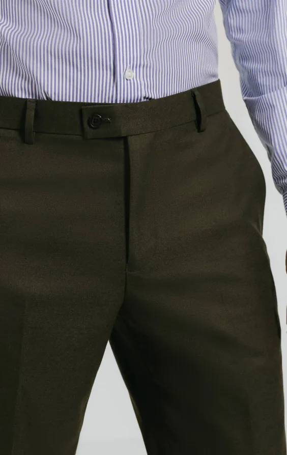 Dark Green Twill Suit Trousers - photo 1 Dark Green Twill Suit Trousers - photo 1