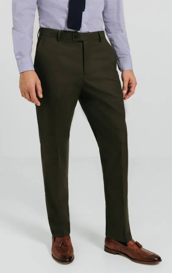 Dark Green Twill Suit Trousers Dark Green Twill Suit Trousers