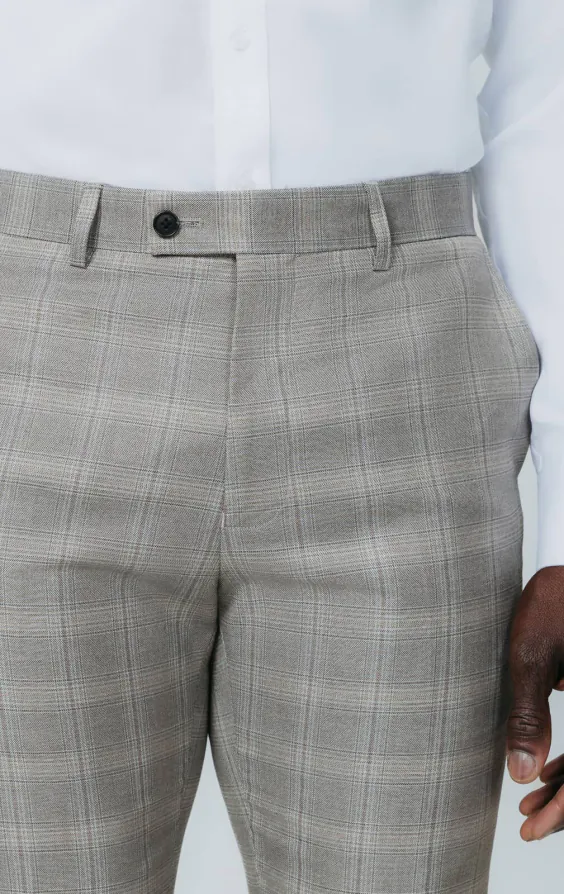 Taupe Check Suit Trousers - photo 1 Taupe Check Suit Trousers - photo 1