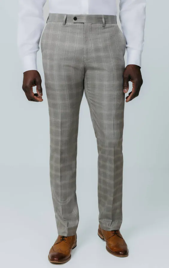 Taupe Check Suit Jacket with Peak Lapel - photo 6 Taupe Check Suit Jacket with Peak Lapel - photo 6