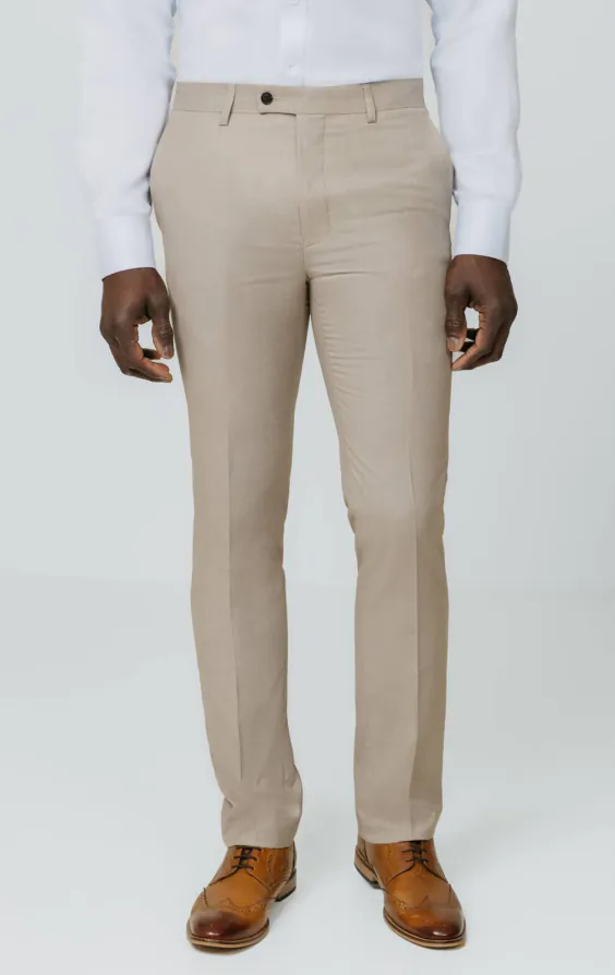 Stone Sharkskin Slim Fit Suit Trousers Stone Sharkskin Slim Fit Suit Trousers