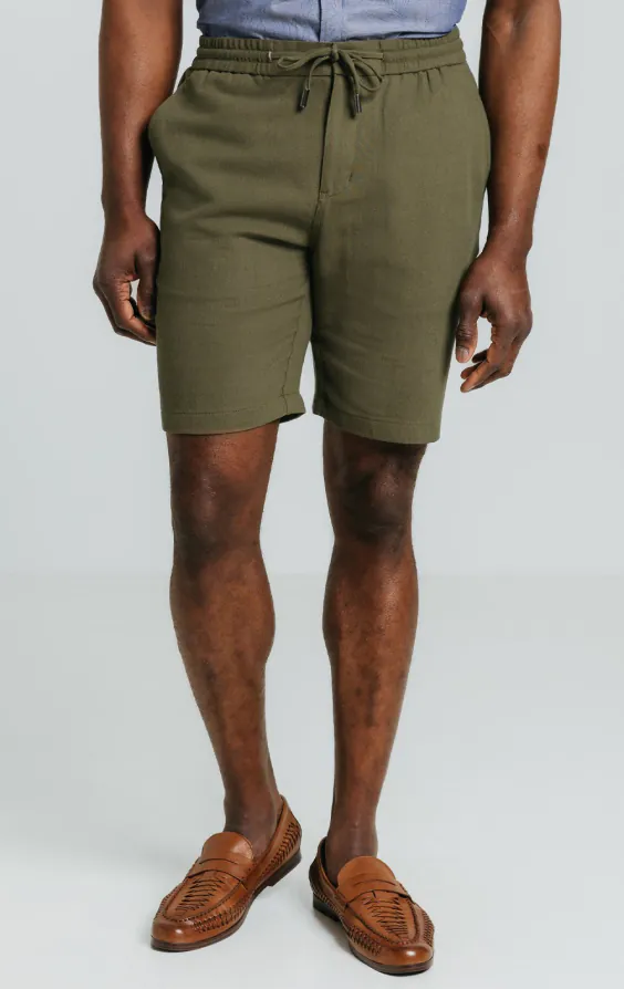 Green Linen Twill Shorts - photo 1 Green Linen Twill Shorts - photo 1