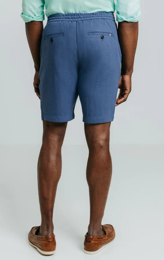 Blue Linen Herringbone Shorts - photo 3 Blue Linen Herringbone Shorts - photo 3