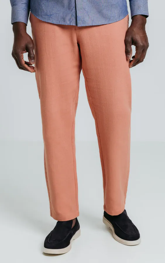 Coral Linen Twill Trousers Coral Linen Twill Trousers