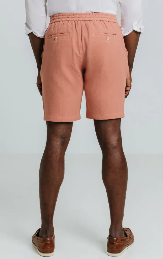 Coral Linen Twill Shorts - photo 3