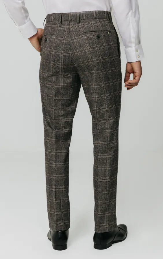 Brown Check Suit Trousers - photo 2