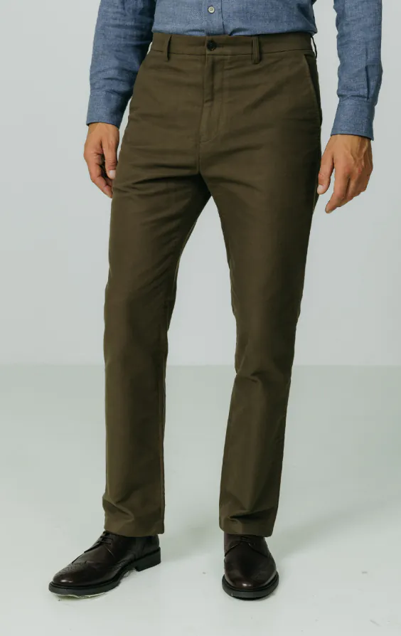 Olive Moleskin Trousers