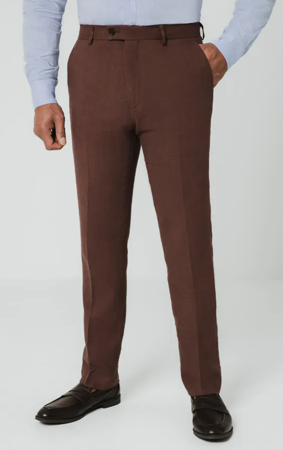 Mocha Linen Suit Trousers Mocha Linen Suit Trousers