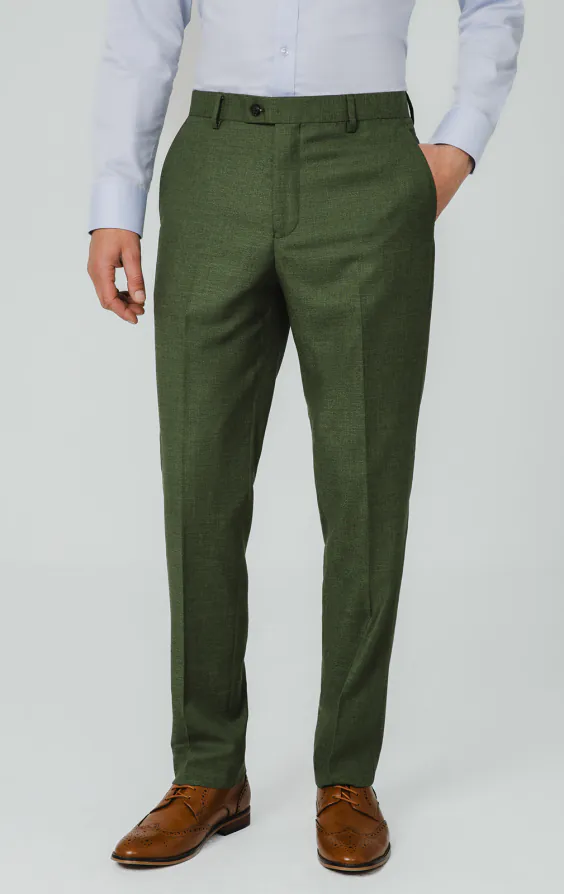 Pine Green Textured Weave Suit Trousers Pine Green Textured Weave Suit Trousers