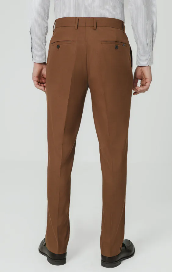 Mid Brown Twill Suit Trousers - photo 2