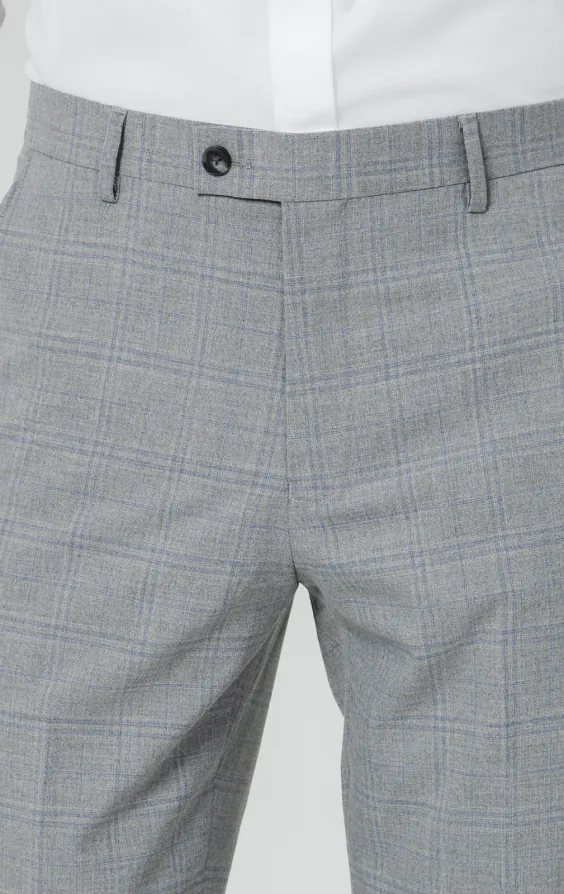 Light Grey & Blue Check Suit Trousers - photo 1 Light Grey & Blue Check Suit Trousers - photo 1