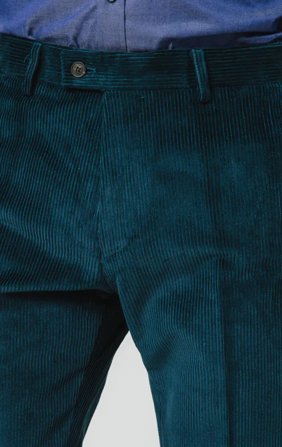 Teal Corduroy Trousers - photo 1