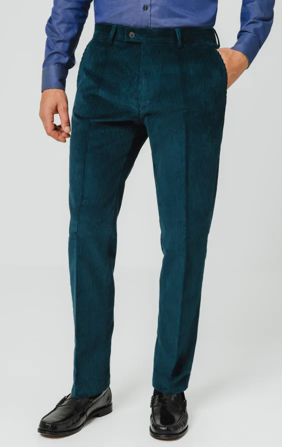 Teal Corduroy Trousers