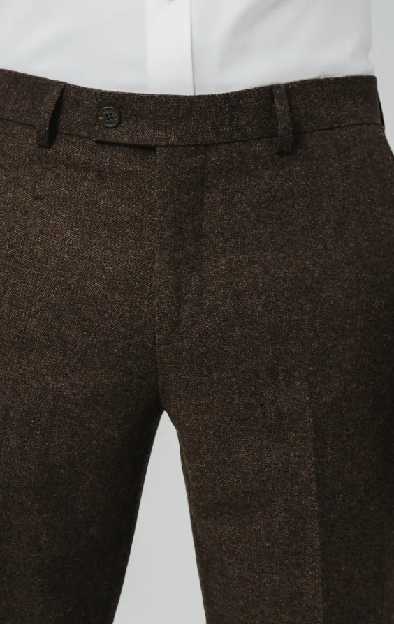 Dark Brown Donegal Tweed Suit Trousers - photo 1 Dark Brown Donegal Tweed Suit Trousers - photo 1