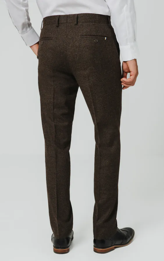 Dark Brown Donegal Tweed Suit Trousers - photo 2 Dark Brown Donegal Tweed Suit Trousers - photo 2