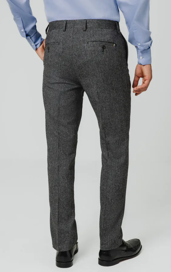 Grey Herringbone Tweed Suit Trousers - photo 2 Grey Herringbone Tweed Suit Trousers - photo 2