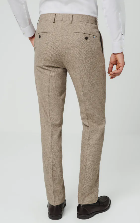 Camel Twill Tweed Suit Trousers - photo 2