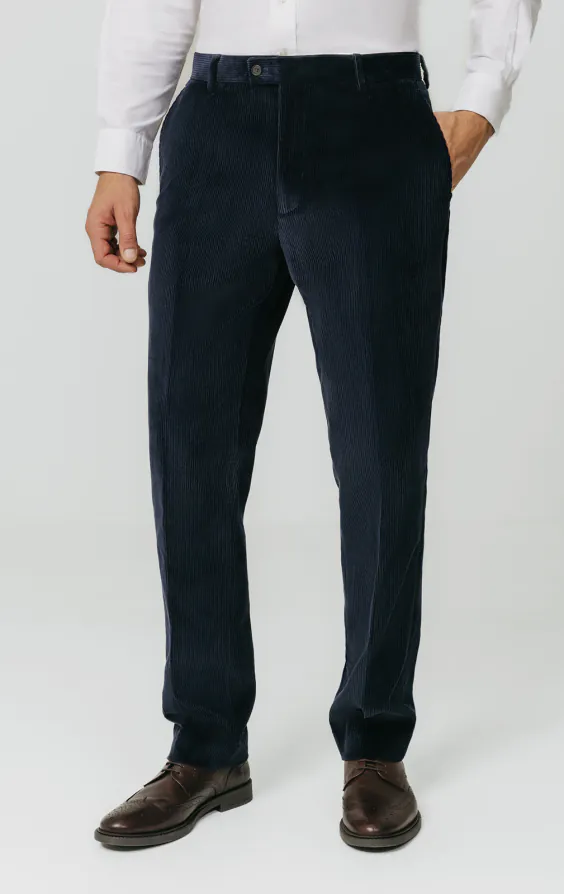 Double Breasted Navy Corduroy 3 Piece Suit - photo 6