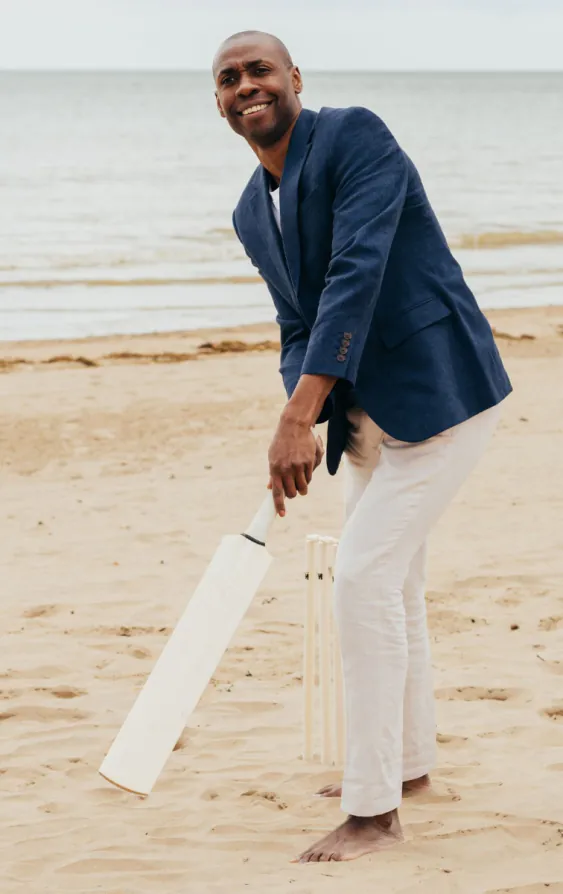 Cream Linen Suit Trousers - photo 3