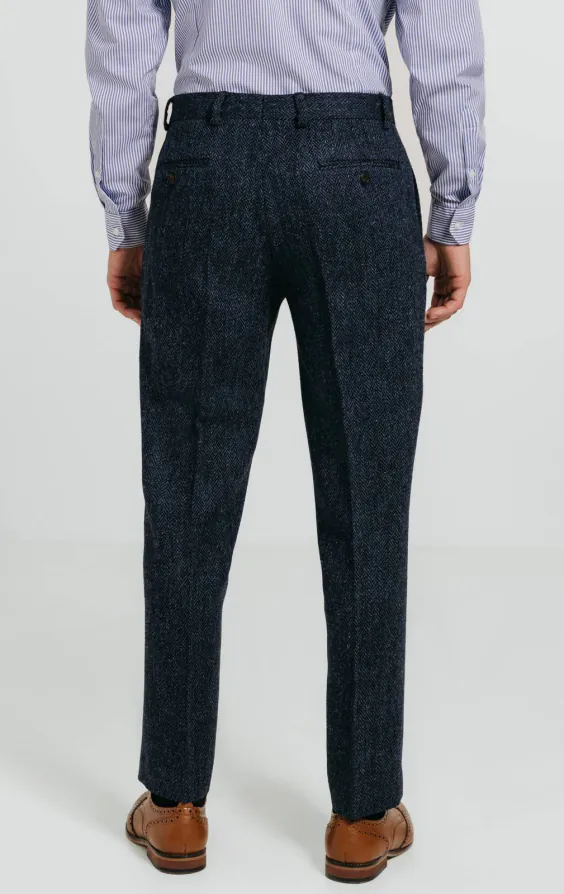 Harris Tweed Blue Herringbone Suit Trousers - photo 2 Harris Tweed Blue Herringbone Suit Trousers - photo 2