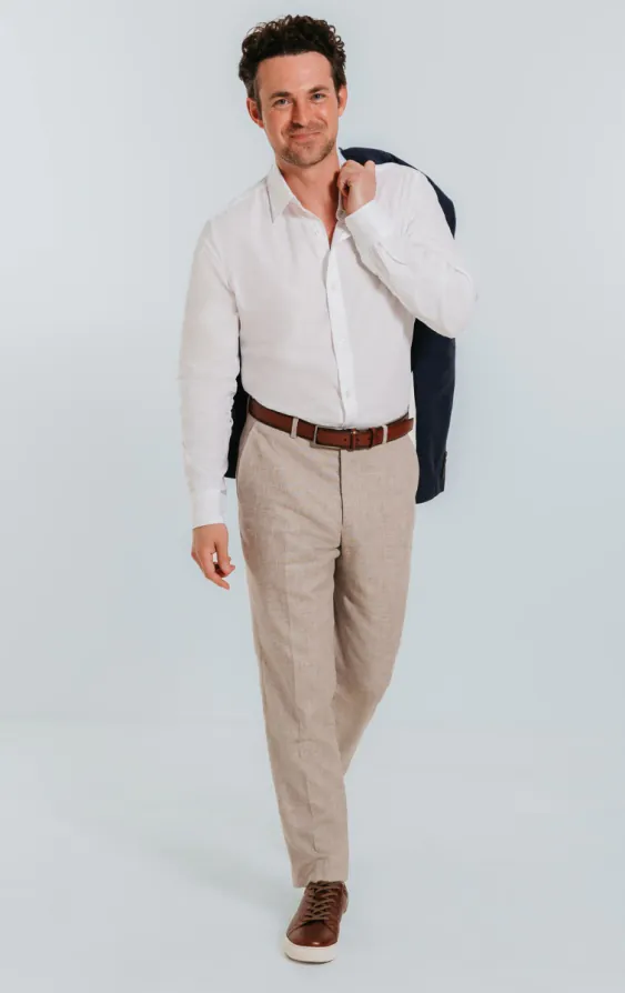 Sand Linen Suit Trousers - photo 3 Sand Linen Suit Trousers - photo 3