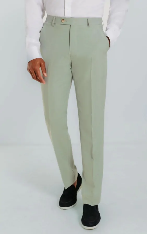 Dobell Pale Green Suit Trousers