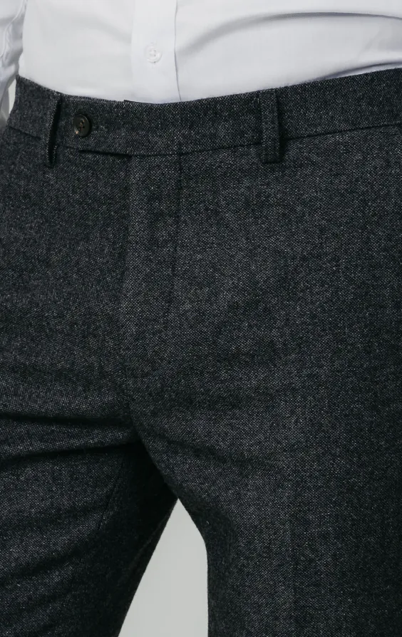 Dobell Grey Donegal Tweed Trousers