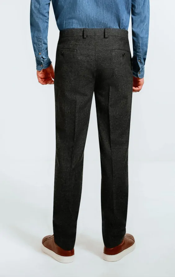 Dobell Grey Donegal Tweed Trousers