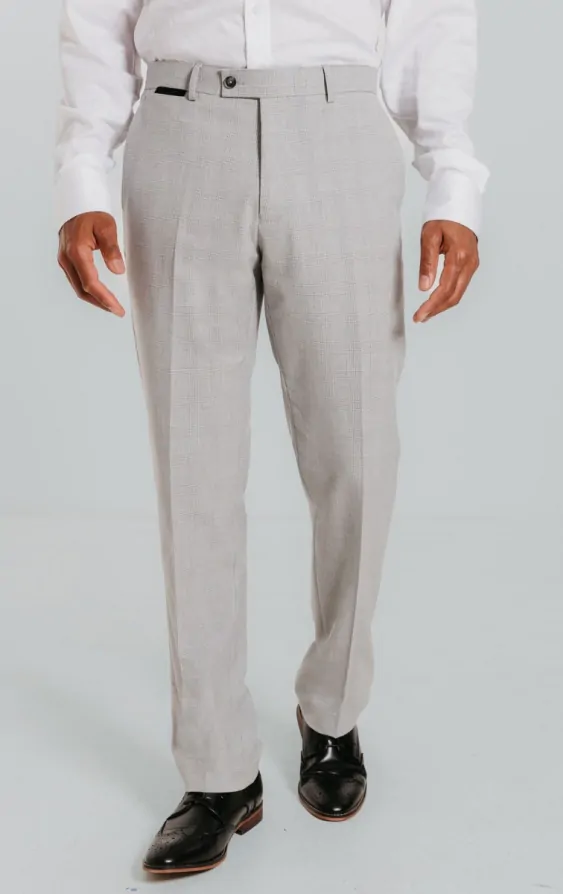 Grey checkered suit trousers top