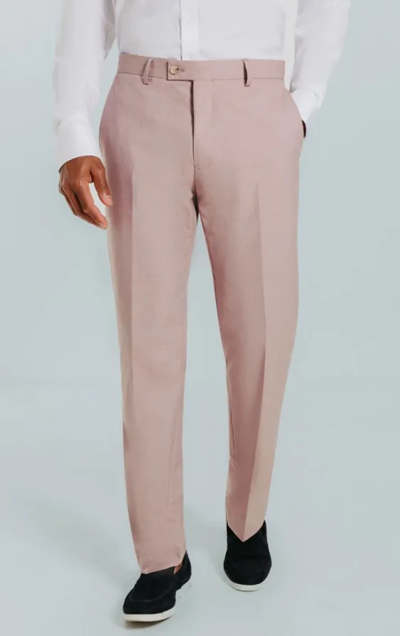 Dobell Dusty Pink Suit with Peak Lapel Dobell