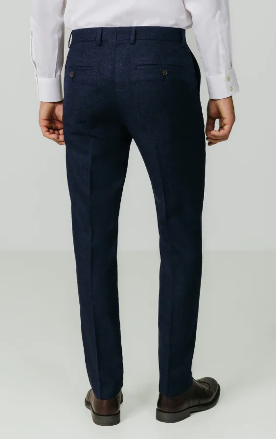 Navy Donegal Tweed Trousers | Dobell