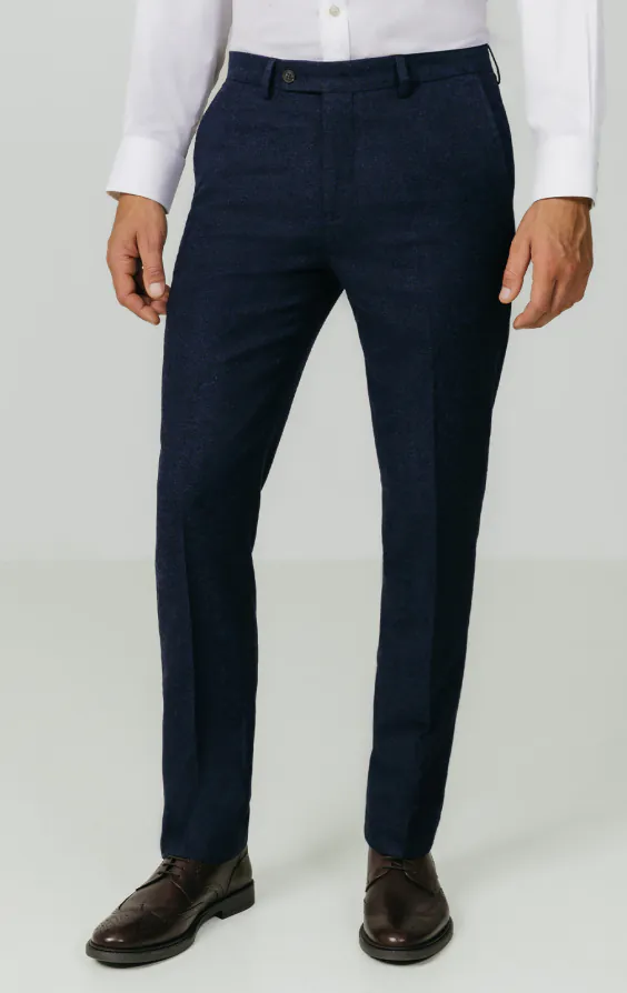 Navy Donegal Tweed Suit thumbnail 7