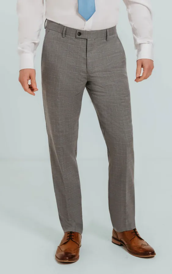 Light Grey Check Suit Jacket - photo 4
