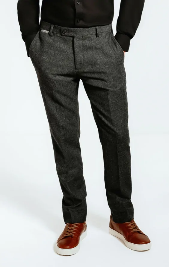 Tweed slim fit trousers cheap